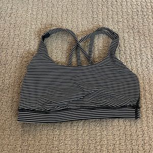 Lululemon Energy Bra *Medium Support, B-D Cups, hype stripe black and white